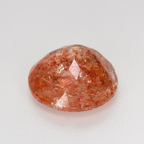 Piedra sol naranja natural de 4,13 ct, corte redondo, translúcido
