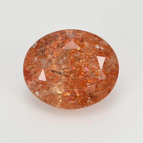 Piedra sol rojo natural de 5,12 ct, corte óvalo, translúcido
