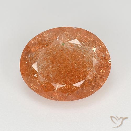 4.92ct Natural Naranja medio Piedrasol, Ovalada, Translúcido