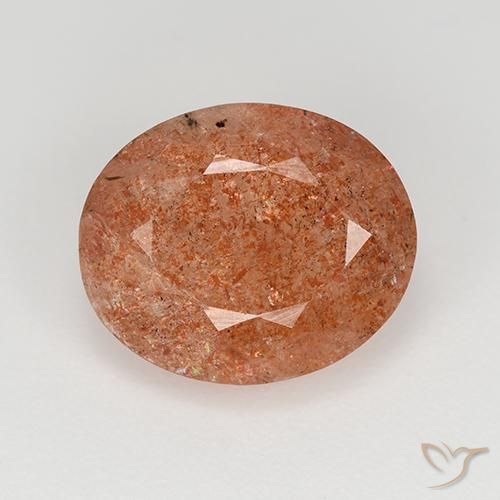 4.17ct Natural Naranja medio Piedrasol, Ovalada, Translúcido