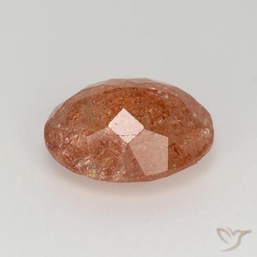 Piedrasol Naranja medio natural de 4.17 ct, Ovalada, Translúcido