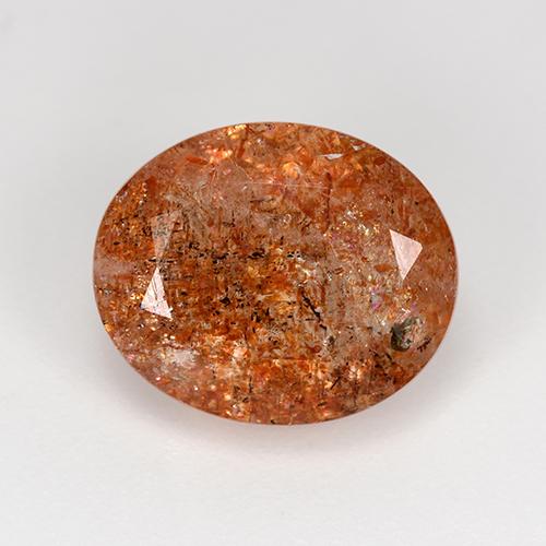 Piedra sol naranja natural de 4,31 ct, corte óvalo, translúcido