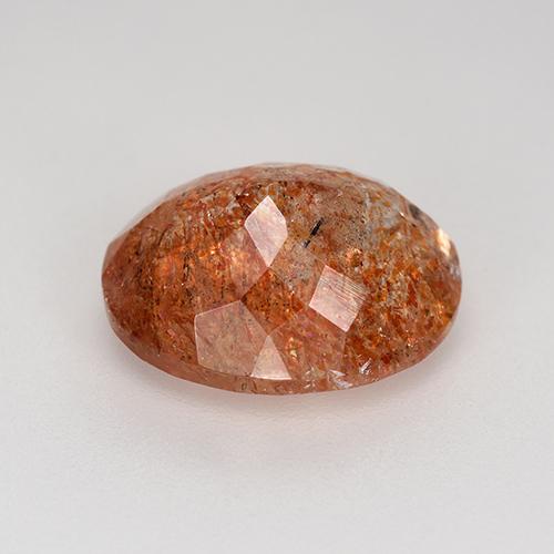 Piedra sol naranja natural de 4,31 ct, corte óvalo, translúcido