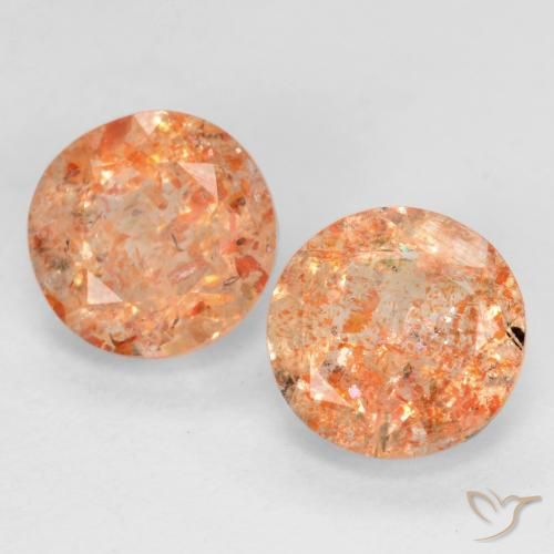 1.59ctw Natural Naranja rojizo Piedrasol, Redondo, Transparente