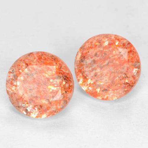 Gemas de Piedrasol Naranja jengibre natural de 1.60 ct, Corte Redondo, Translúcido