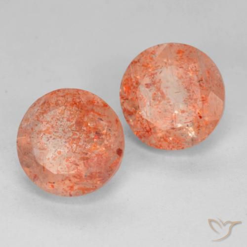 Gemas de Piedrasol Naranja pomelo natural de 4.11 ct, Redondo, Translúcido