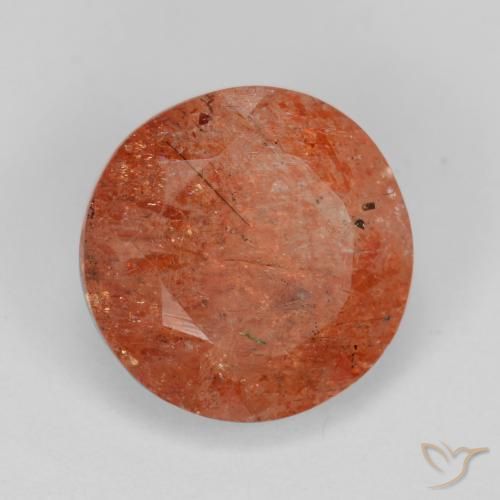 Piedrasol Naranja pomelo natural de 4.86 ct, Redondo, Translúcido