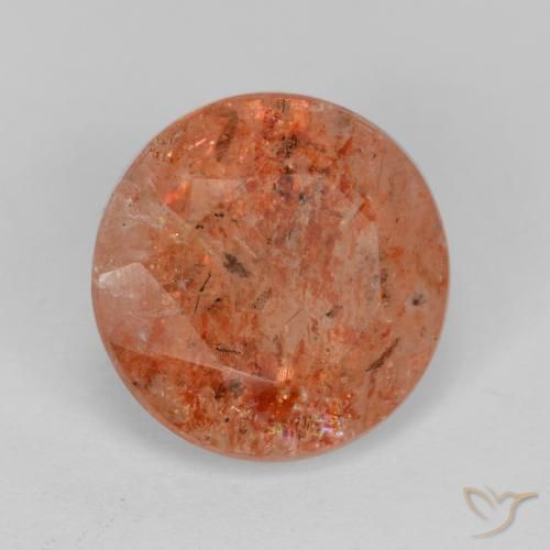 Piedrasol Naranja pomelo natural de 4.27 ct, Redondo, Translúcido