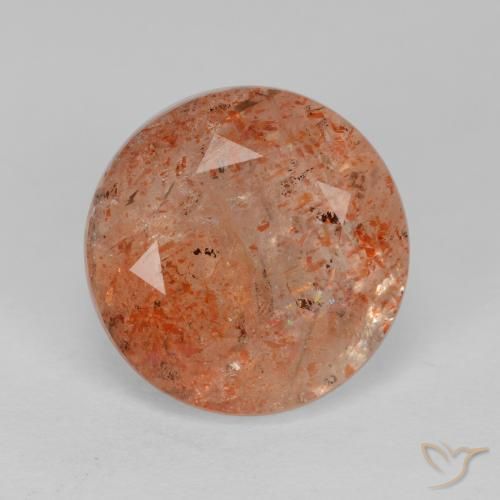 4.41ct Natural Naranja medio Piedrasol, Redondo, Translúcido