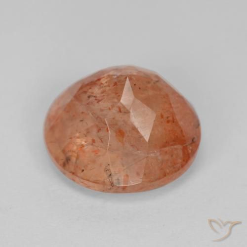 Piedrasol Naranja medio natural de 4.41 ct, Redondo, Translúcido