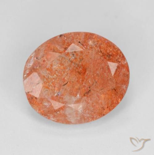 3.52ct Natural Rojo medio Piedrasol, Ovalada, Translúcido