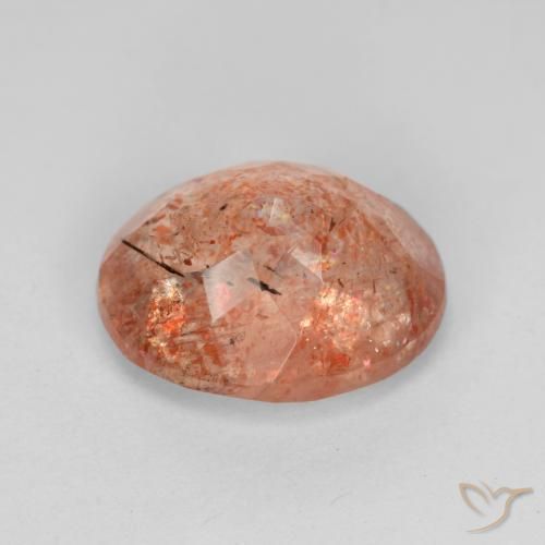 Piedrasol Naranja rojizo natural de 4.50 ct, Ovalada, Translúcido