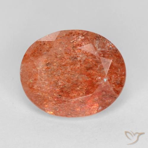 4.16ct Natural Rojo medio Piedrasol, Ovalada, Translúcido