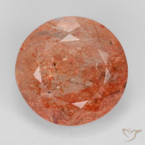 5.04ct Natural Rojo medio Piedrasol, Redondo, Translúcido