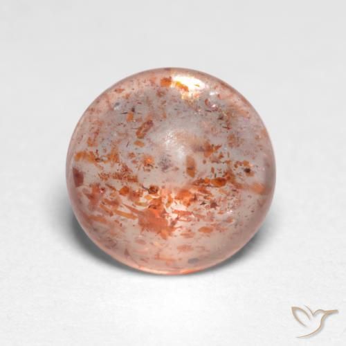 Piedrasol Naranja durazno natural de 1.16 ct, Redondo, Translúcido