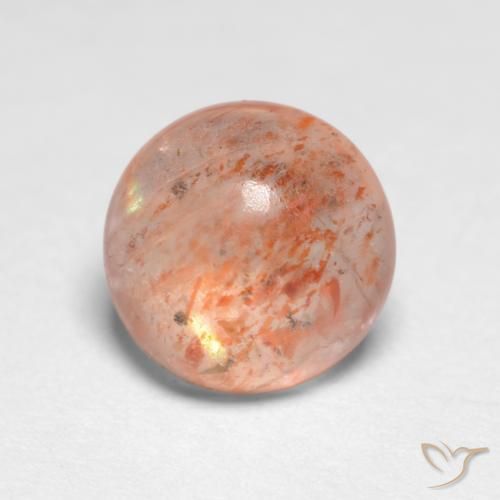 1.21ct Natural Naranja claro Piedrasol, Redondo, Translúcido