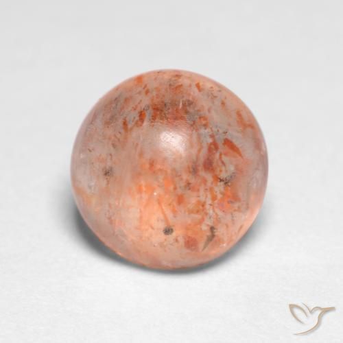 Piedrasol Naranja claro natural de 1.21 ct, Redondo, Translúcido