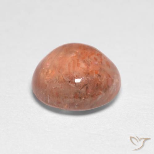 Piedrasol Naranja claro natural de 1.21 ct, Redondo, Translúcido