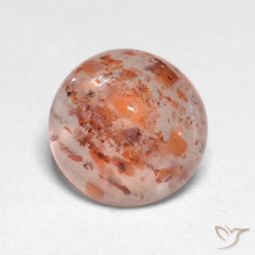 1.17ct Natural Naranja durazno Piedrasol, Redondo, Translúcido