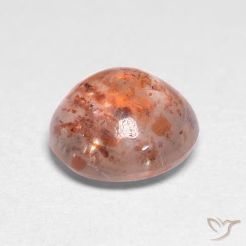 Piedrasol Naranja durazno natural de 1.17 ct, Redondo, Translúcido