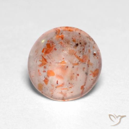 0.94ct Natural Naranja durazno Piedrasol, Redondo, Translúcido