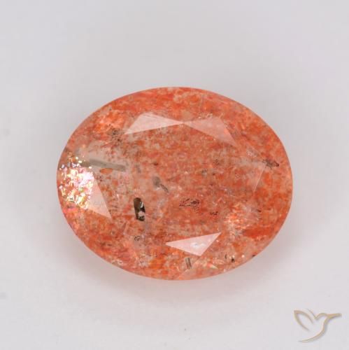 2.48ct Natural Rojo medio Piedrasol, Ovalada, Translúcido