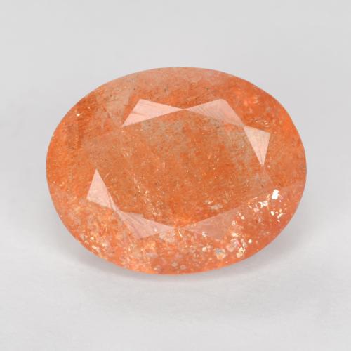 Piedra sol naranja natural de 2,42 ct, corte óvalo, translúcido