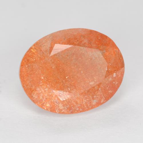 Piedra sol naranja natural de 2,42 ct, corte óvalo, translúcido