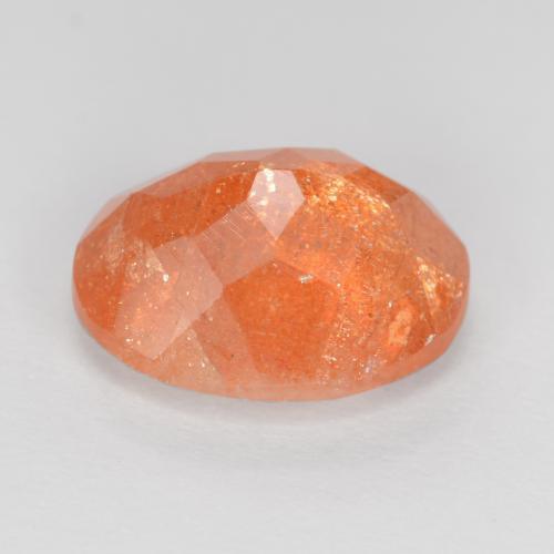 Piedra sol naranja natural de 2,42 ct, corte óvalo, translúcido