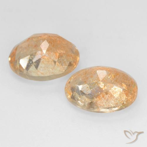 Gemas de Piedrasol Naranja cantaloupe natural de 4.91 ct, Ovalada, Transparente