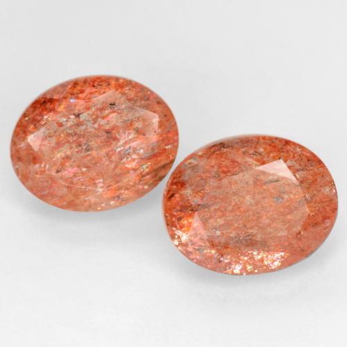 Gemas de piedra sol naranja natural de 5,94 ct, corte óvalo, translúcido