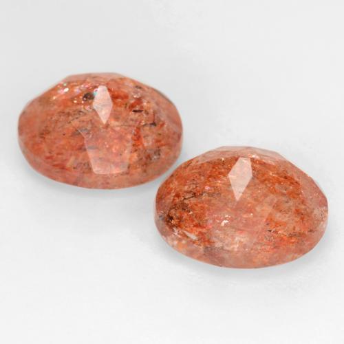 Gemas de piedra sol naranja natural de 5,94 ct, corte óvalo, translúcido