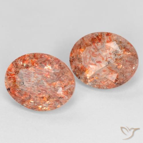 Gemas de Piedrasol Naranja cálido natural de 4.83 ct, Ovalada, Translúcido