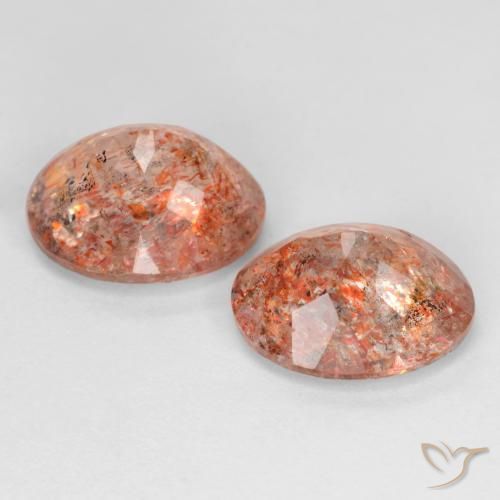 Gemas de Piedrasol Naranja cálido natural de 4.83 ct, Ovalada, Translúcido