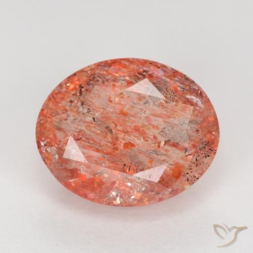 2.80ct Natural Rojo medio Piedrasol, Ovalada, Translúcido