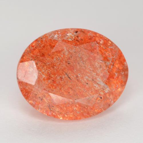Piedra sol rojo natural de 2,50 ct, corte óvalo, translúcido
