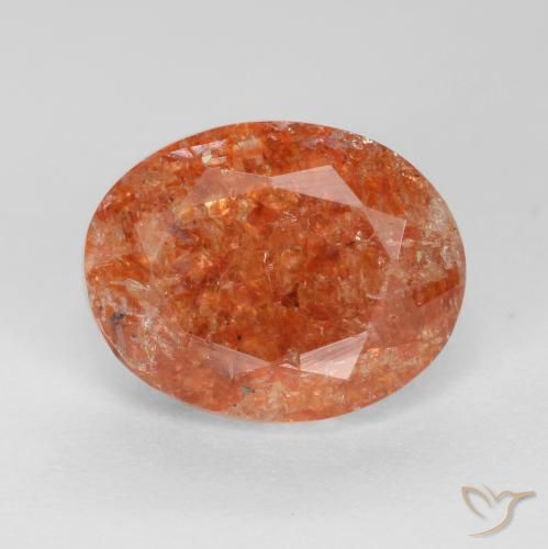 Piedrasol Naranja cálido natural de 2.73 ct, Corte Óvalo, Translúcido