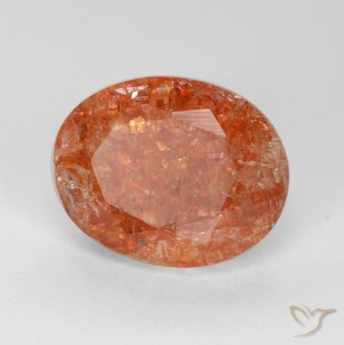 Piedrasol Naranja cálido natural de 2.73 ct, Corte Óvalo, Translúcido