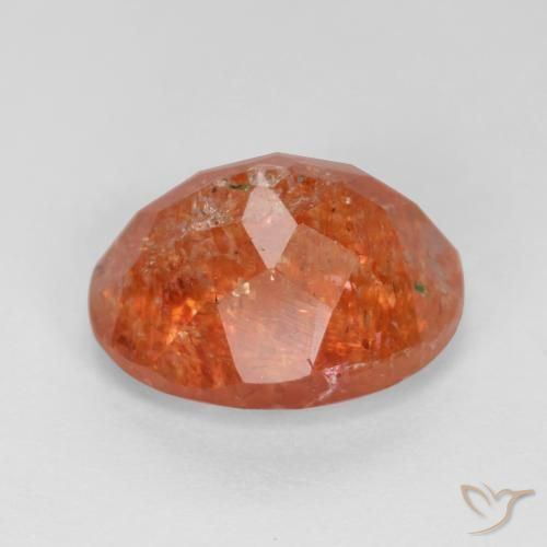 Piedrasol Naranja cálido natural de 2.73 ct, Corte Óvalo, Translúcido