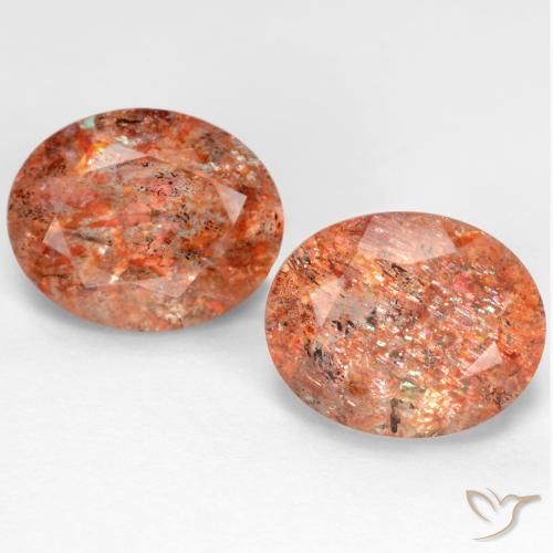 Gemas de piedra sol naranja natural de 4,78 ct, corte óvalo, translúcido