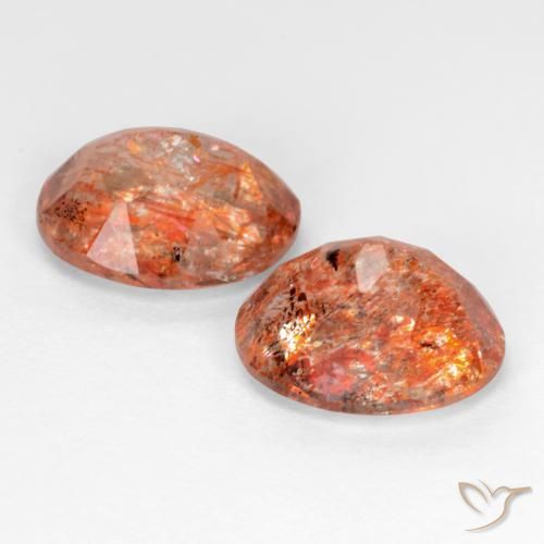 Gemas de piedra sol naranja natural de 4,78 ct, corte óvalo, translúcido