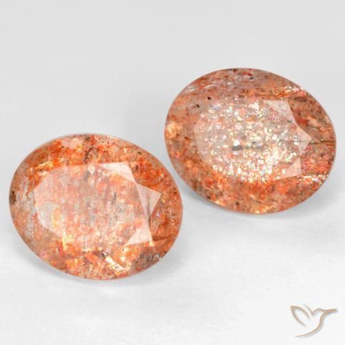 Gemas de Piedrasol Naranja jengibre natural de 5.73 ct, Ovalada, Translúcido