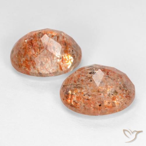 Gemas de Piedrasol Naranja jengibre natural de 5.73 ct, Ovalada, Translúcido