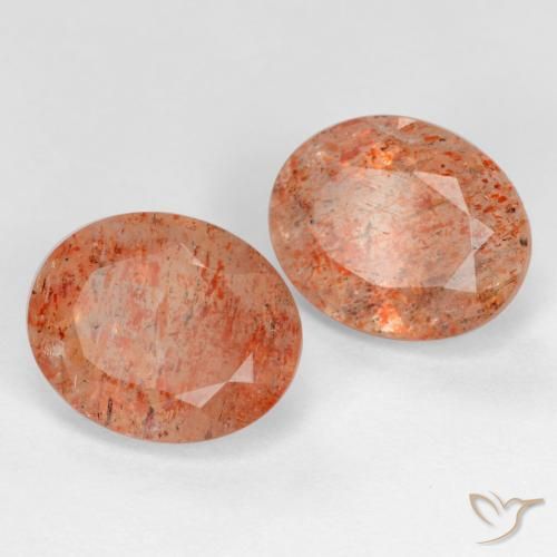 Gemas de Piedrasol Naranja pomelo natural de 4.96 ct, Ovalada, Transparente
