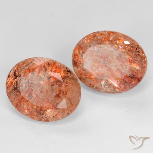 Gemas de Piedrasol Naranja pomelo natural de 5.22 ct, Ovalada, Transparente