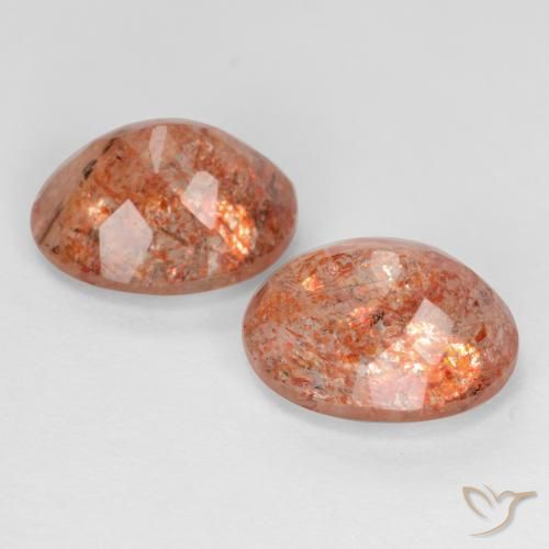 Gemas de Piedrasol Naranja pomelo natural de 5.22 ct, Ovalada, Transparente