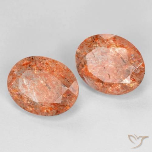 Gemas de Piedrasol Naranja pomelo natural de 4.30 ct, Ovalada, Transparente