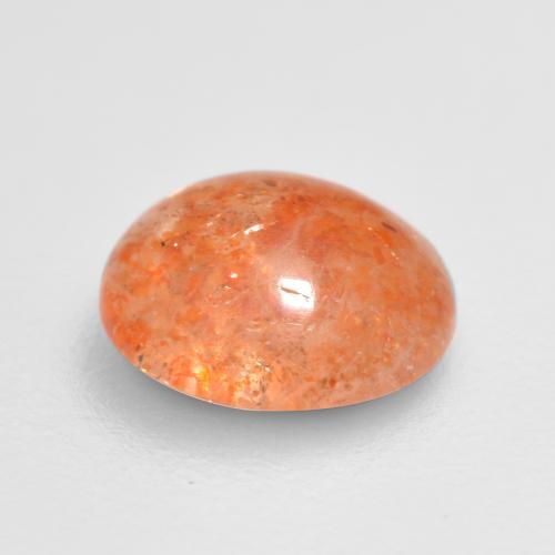 Piedra sol naranja natural de 0,86 ct, corte redondo, translúcido