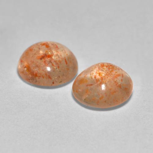 Gemas de piedra sol naranja natural de 1,48 ct, corte redondo, transparente