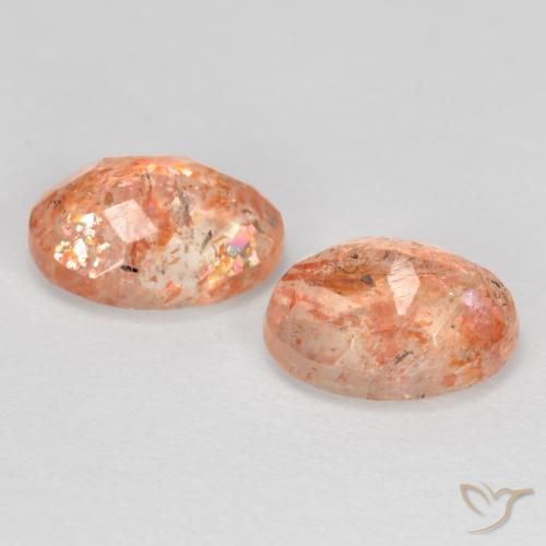 Gemas de Piedrasol Naranja jengibre natural de 2.55 ct, Ovalada, Translúcido